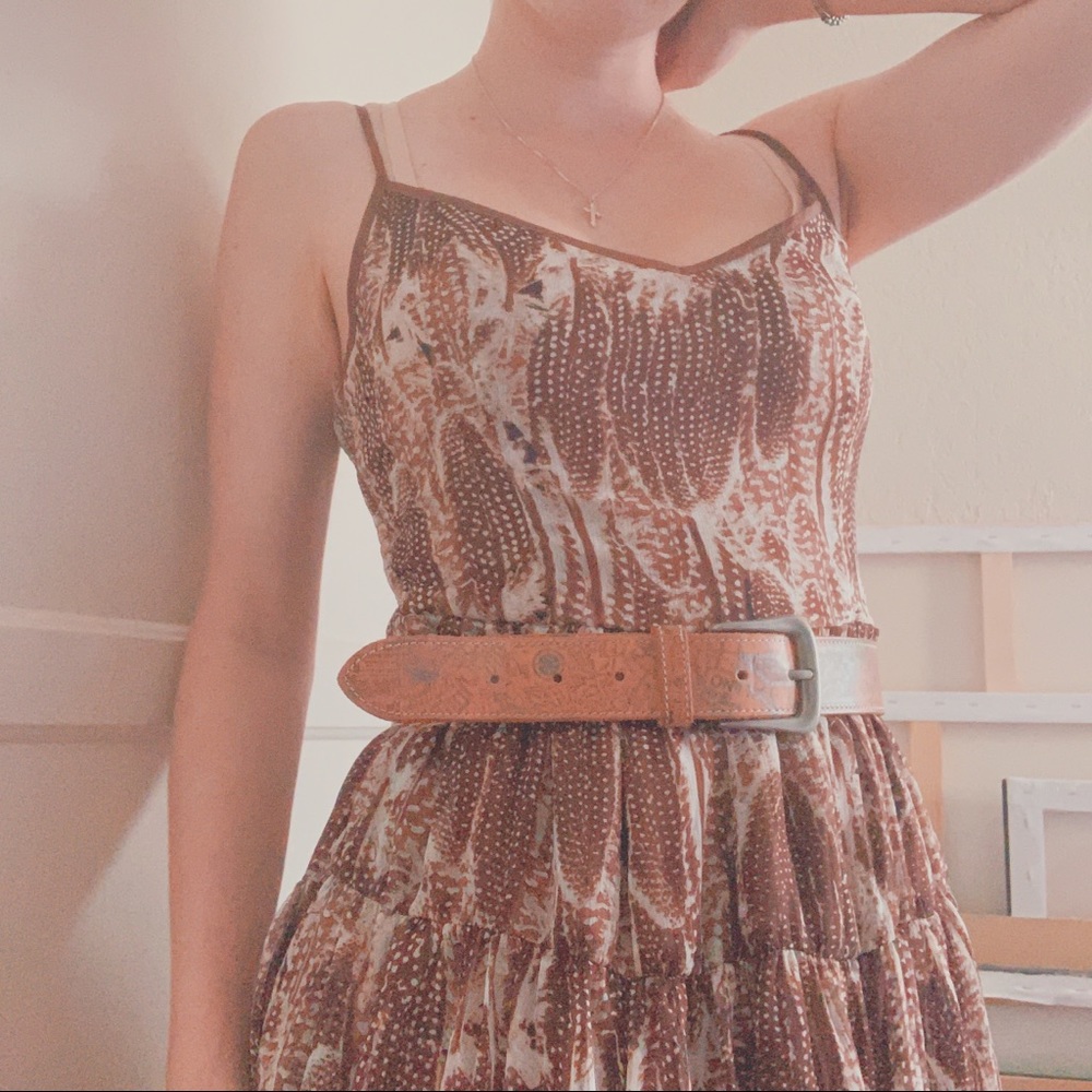 Brown feather dress